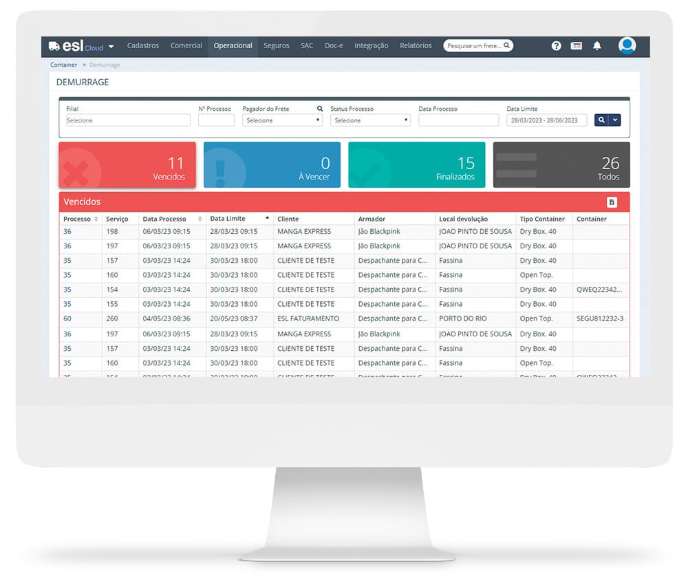 CONTÊINER - M. PROGRAMAÇÃO DEMURRAGE
