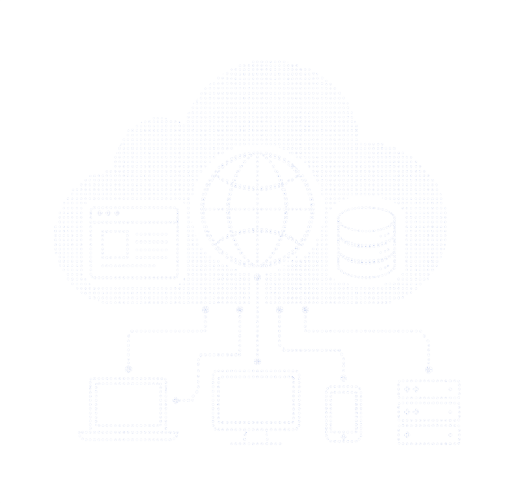 Ilustração de computação em nuvem conectando dispositivos