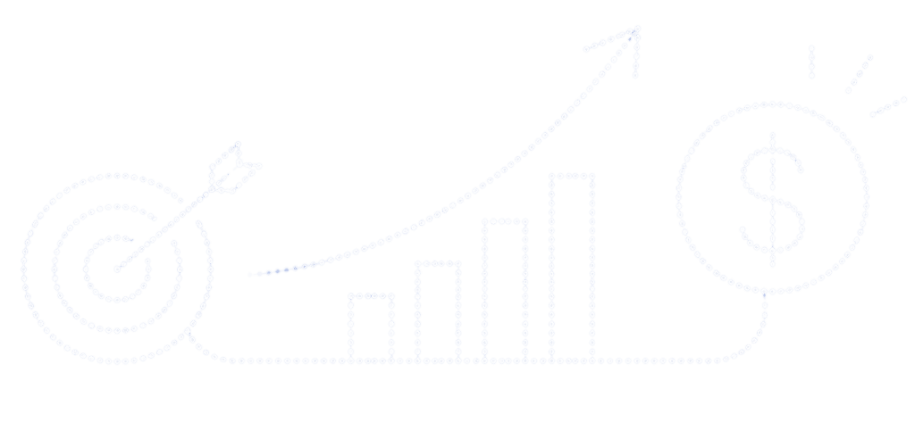 Meta com gráfico crescente e símbolo de dólar
