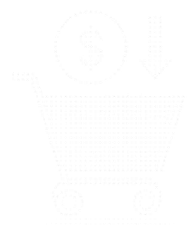 Carrinho de compras com dólar e seta para baixo