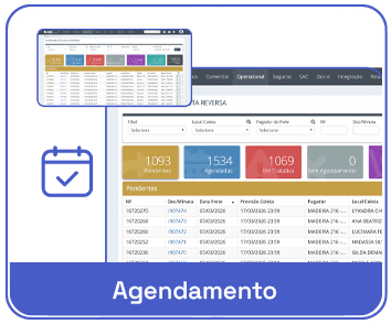 Tela de dashboard de agendamento com métricas
