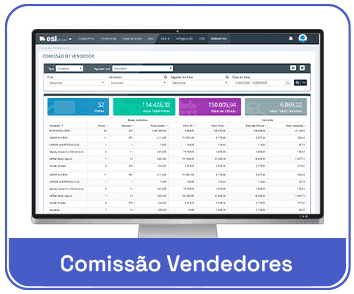 Tela de dashboard ESL Sistemas Comissão