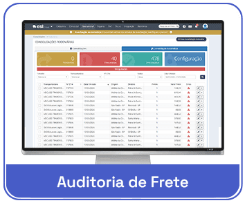 Tela de dashboard ESL Auditoria com tela