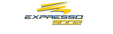 Logotipo Expresso 9002 em azul e amarelo
